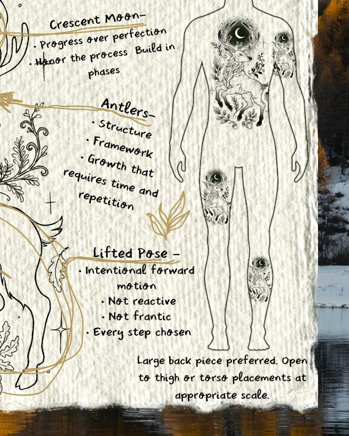 Illustration of a person with tattoos on a textured background, accompanied by text about tattoo meanings.