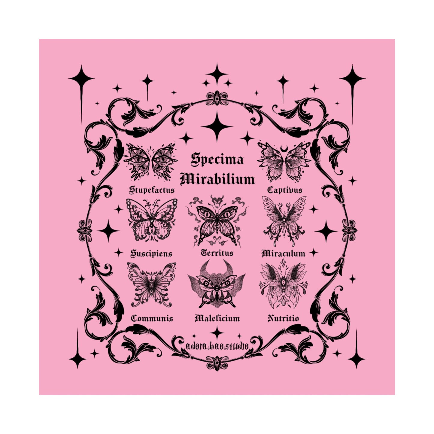 Pink Fantastical Butterfly Spread - Matte Square Art Print
