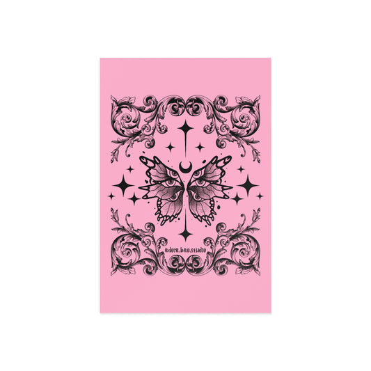 Butterfly Sage Fine Art Postcards | Pink Vintage-Inspired Design