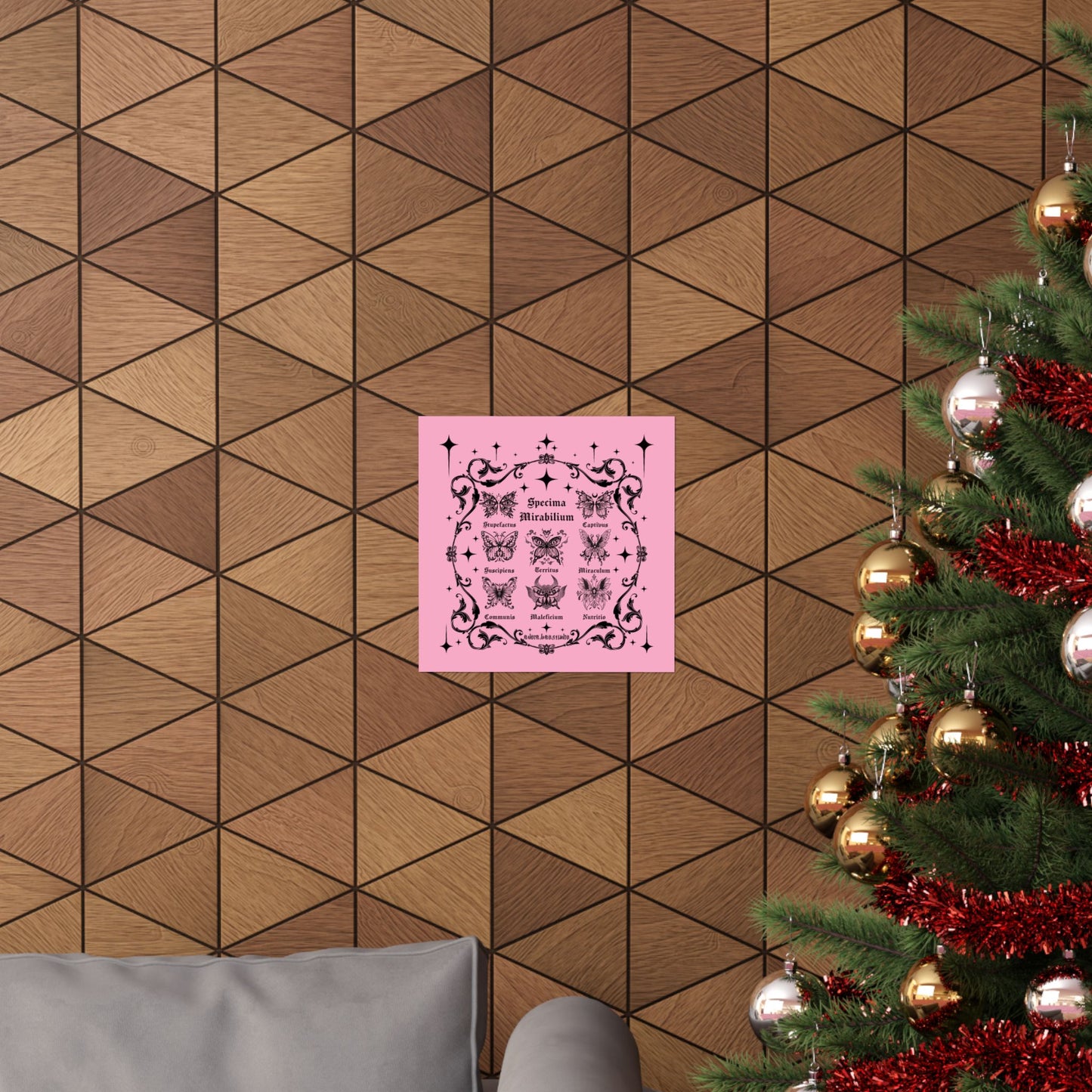 Pink Fantastical Butterfly Spread - Matte Square Art Print