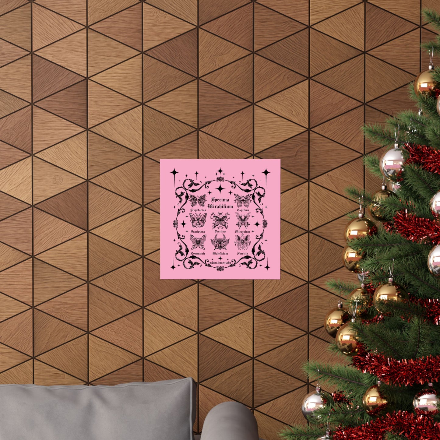 Pink Fantastical Butterfly Spread - Matte Square Art Print