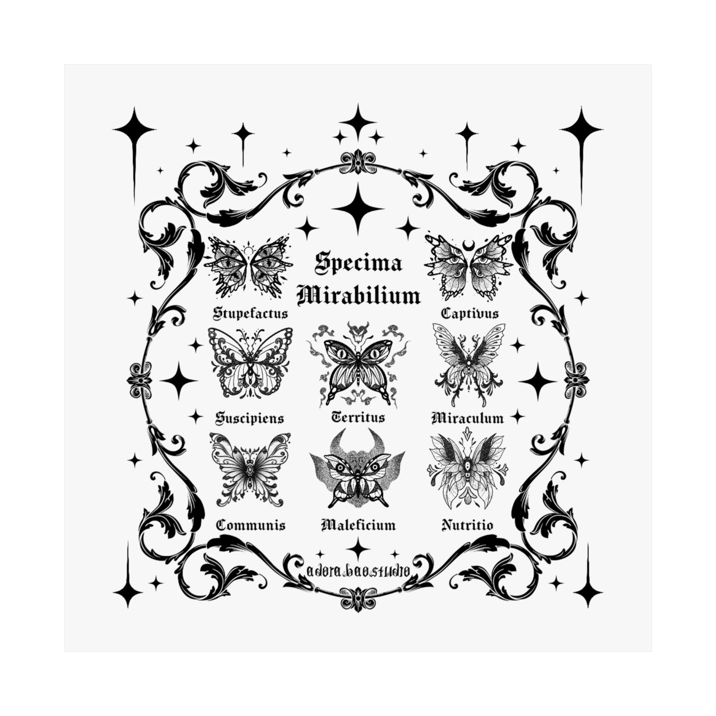 Fantastical Butterfly Spread - Matte Square Art Print