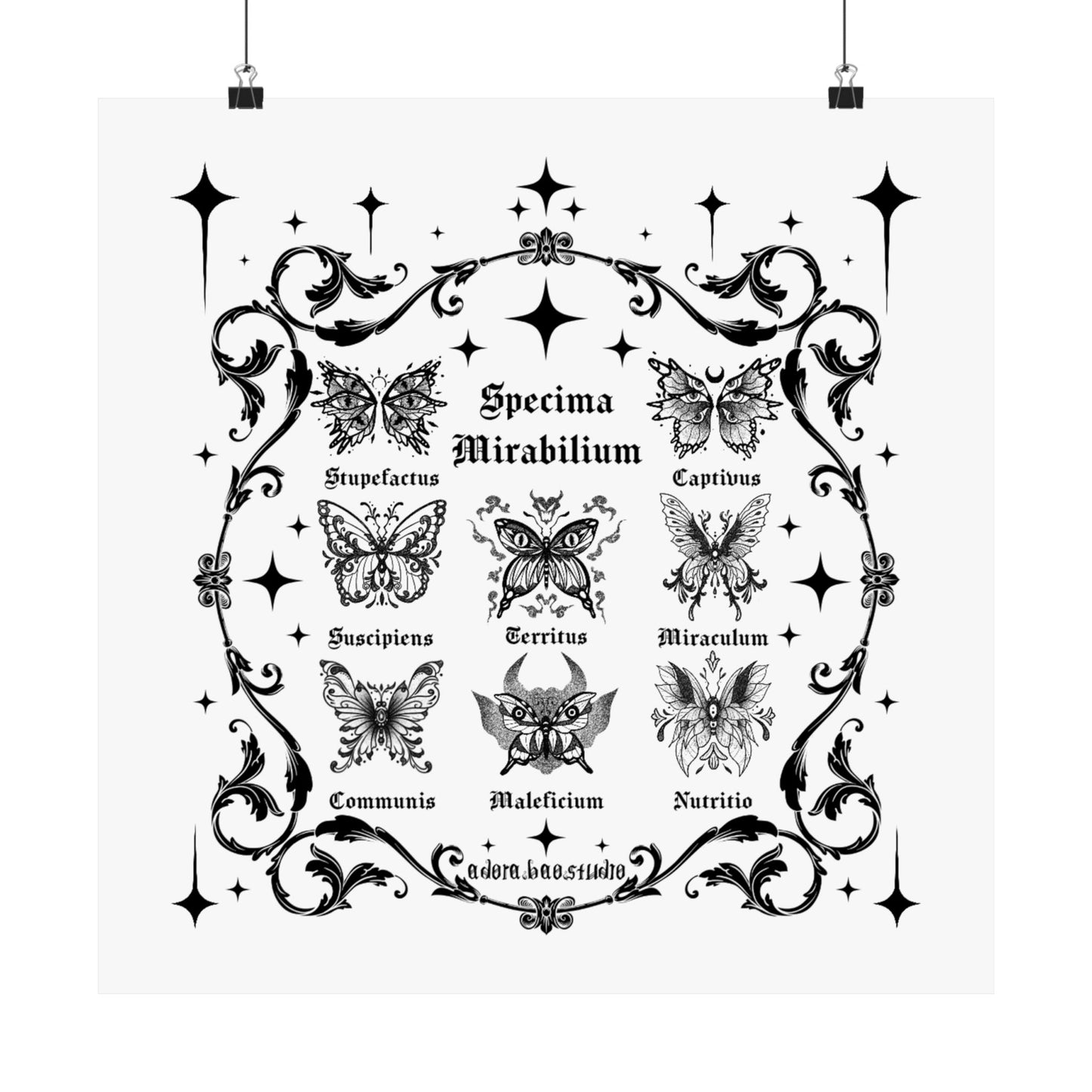 Fantastical Butterfly Spread - Matte Square Art Print