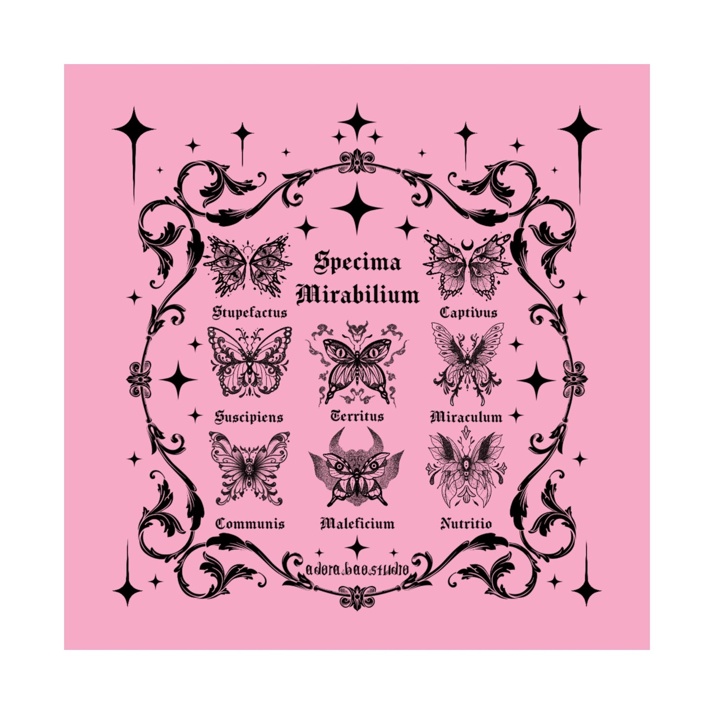 Pink Fantastical Butterfly Spread - Matte Square Art Print