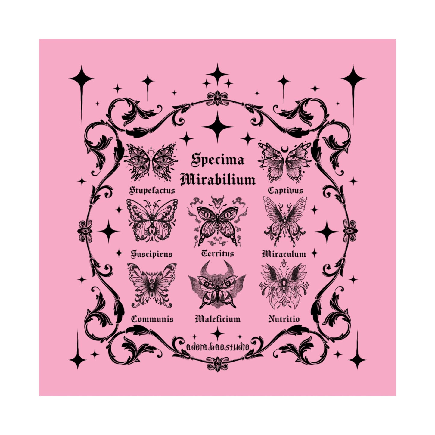 Pink Fantastical Butterfly Spread - Matte Square Art Print