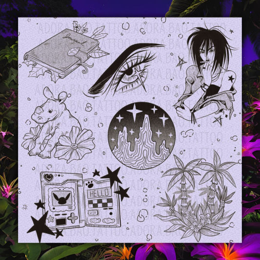 Adora's 2024 Inktober Week 3 Tattoo Designs