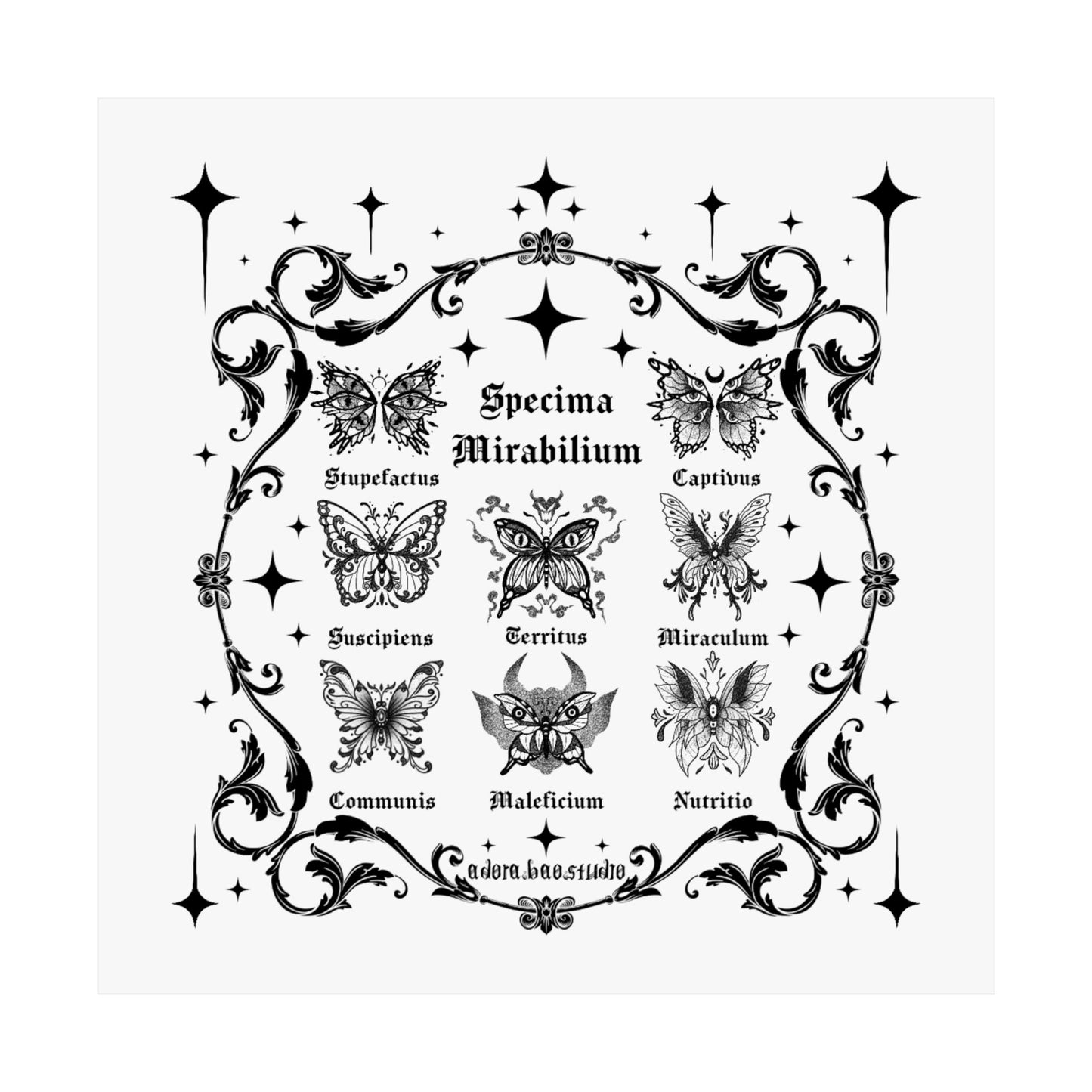 Fantastical Butterfly Spread - Matte Square Art Print