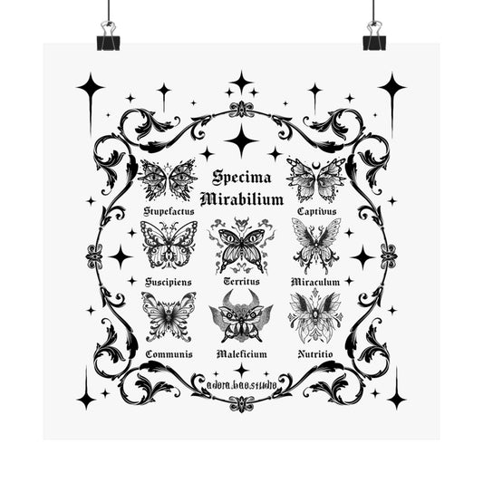 Fantastical Butterfly Spread - Matte Square Art Print