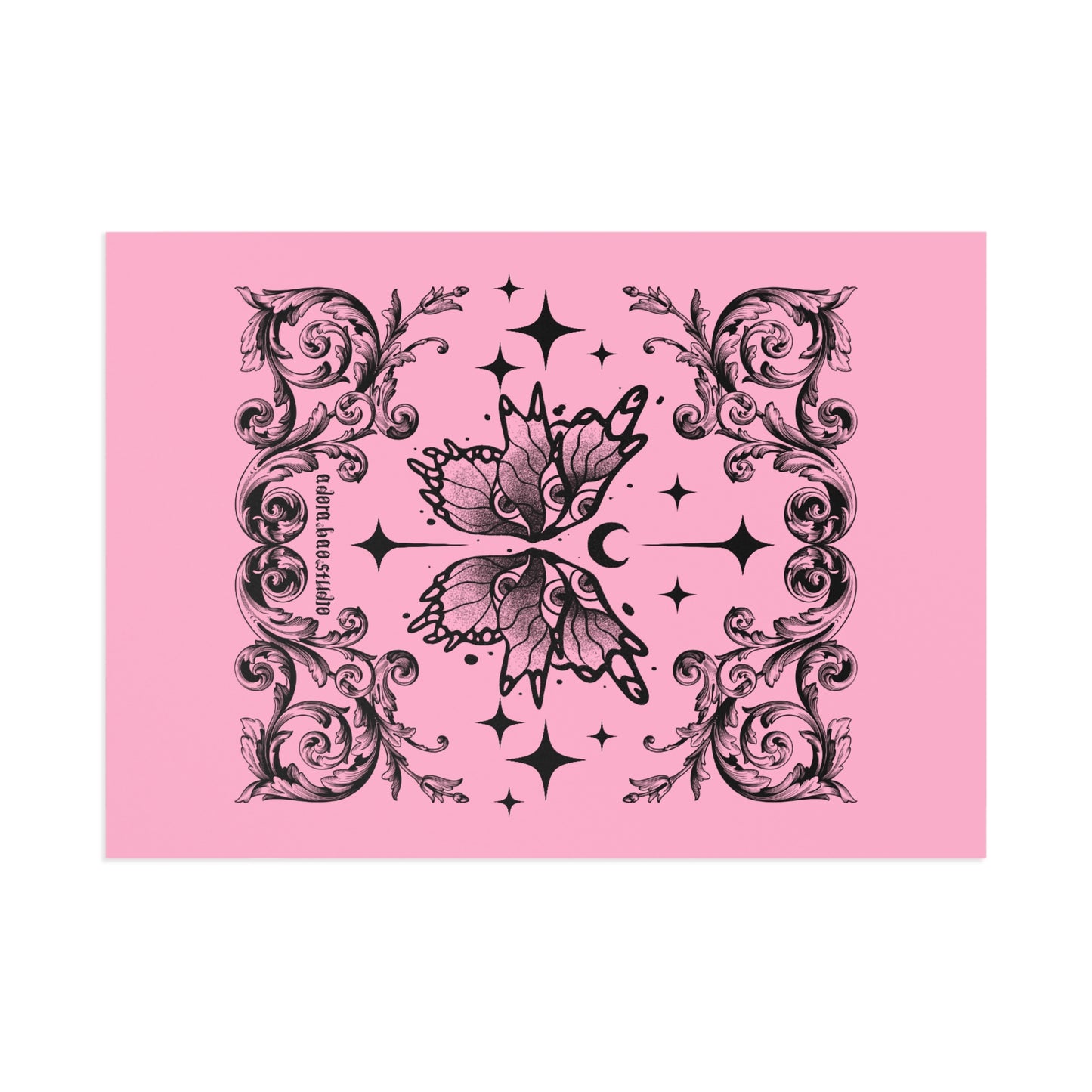 Butterfly Sage Fine Art Postcards | Pink Vintage-Inspired Design