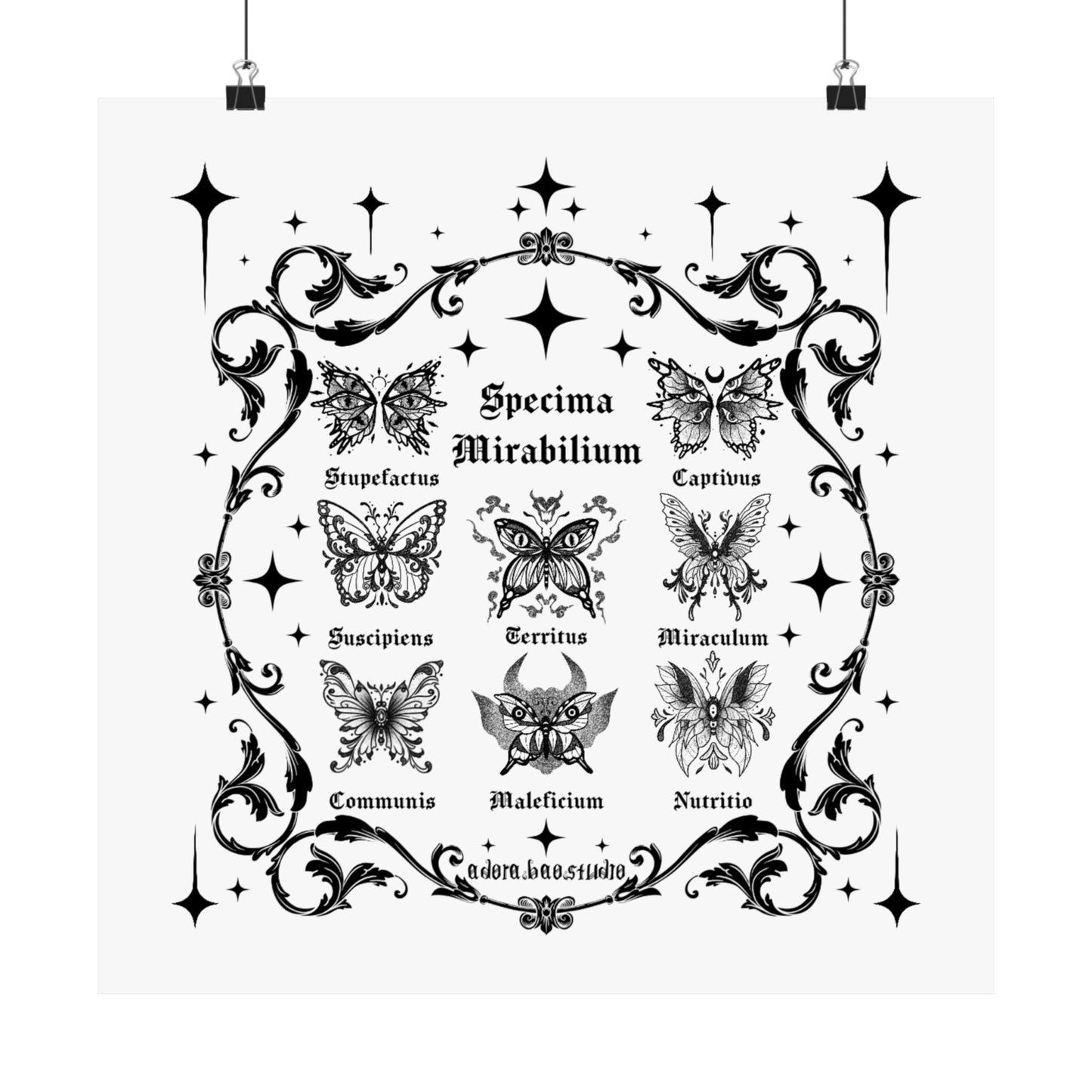 Fantastical Butterfly Spread - Matte Square Art Print