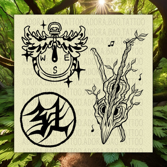 Adora's 2024 Inktober Week 5 Tattoo Designs